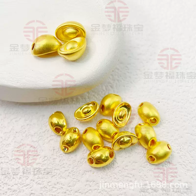 深圳水贝珠宝黄金999足金元宝手链3d硬金转运招财黄金金元宝手链