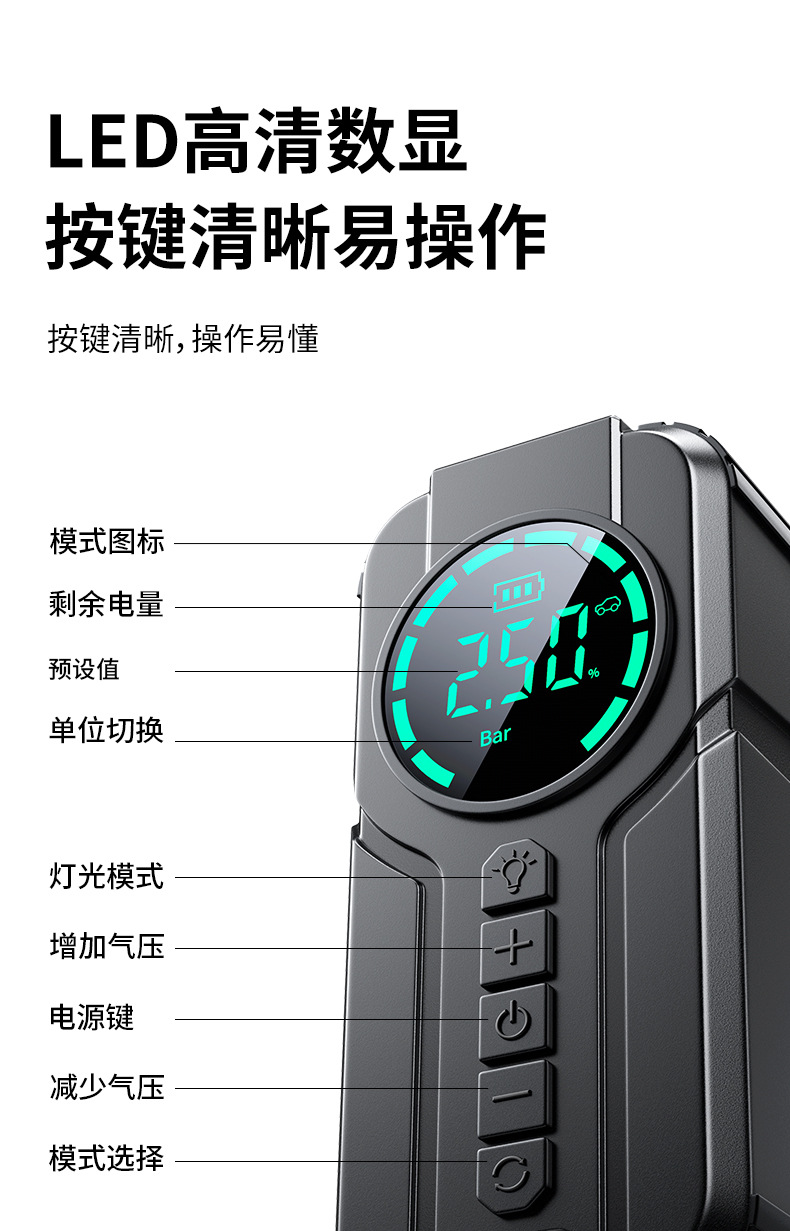 [1920] Buwei Emergency Starting Power Supply, Car Air Pump All-In-One Machine, Car Battery Emergency Jump Starter