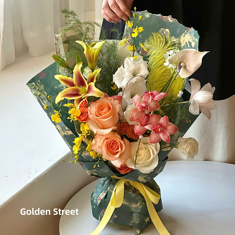 古法纸加厚风华纸花束包装纸鲜花高级感复古风花艺包花材料资材