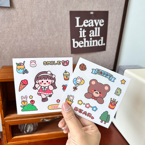 Creative Chi Chi sauce ins cute sticker cartoon thermos cup sticker hand account sticker student water cup transparent pvc sticker