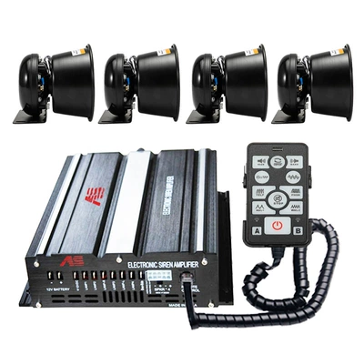 Car horn/tweeter 12V high-power 800W siren, wired - a8e-2-english-host-round-speaker-set-12v