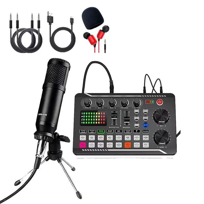 F998 juego de tres pies de escritorio (negro) + auriculares