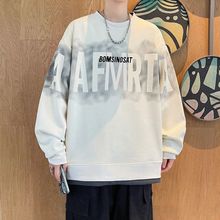 宽松ins风长袖美式套头休闲卫衣百搭青少年圆领秋季男生印花显瘦