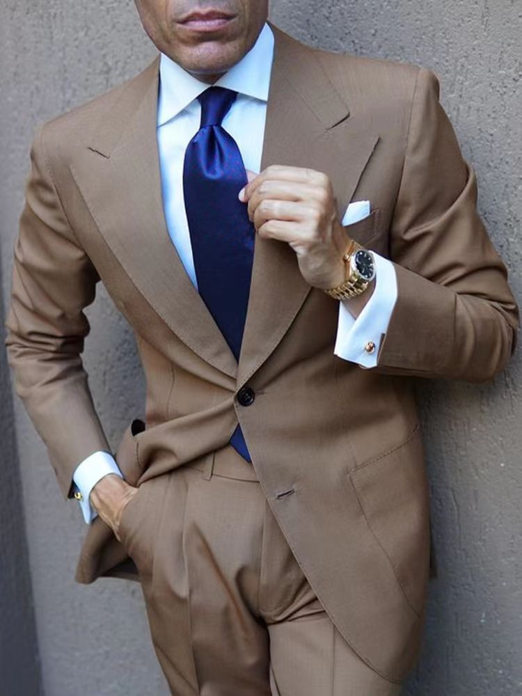 Nuevo comercio exterior transfronterizo primavera y otoño impresión digital reticular hombre traje casual traje casual chaqueta