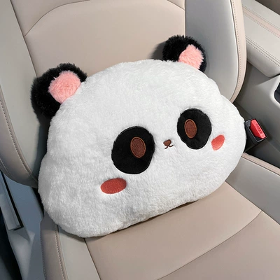 Headrest pair of summer plush car - panda-lumbar-support-single