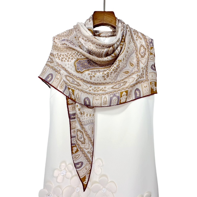 合集【真丝羊毛大三角巾】白涧雨腰果花桑蚕丝三角巾披肩围巾丝巾