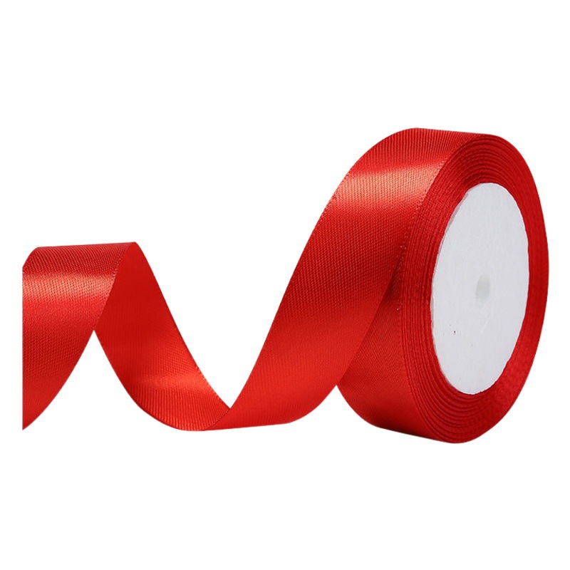 Fábrica al por mayor cinta de poliéster rojo festivo vacaciones decoración de la boda cinta de regalo caja de dulces cinta de embalaje