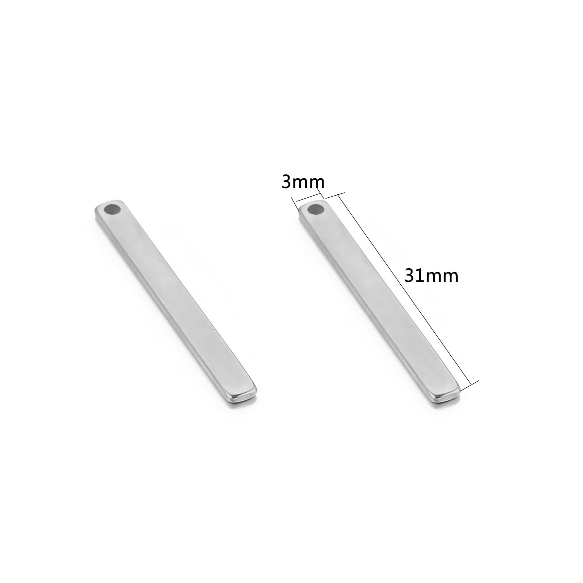 Acero inoxidable transfronterizo largo colgante etiqueta DIY accesorios de la joyería hecha a mano en blanco etiqueta pequeña etiqueta grabada