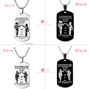 Cross-border explosions Dragon Ball stainless steel keychain tag Call on mebrother necklace pendant gift