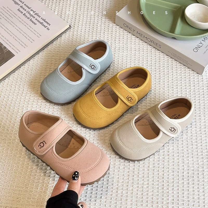 Французские ретро-туфли для девочек, весна-осень 2025, кожаные туфли Мэри Джейн для малышек, круглый носок, мягкая подошва, повседневная обувь