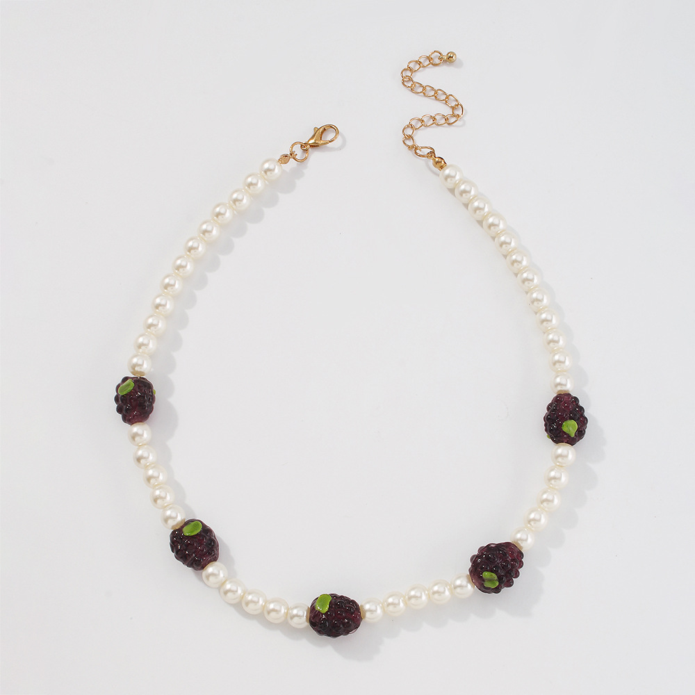 Wholesale Jewelry Grape Shape Geometric Imitation Pearl Beaded Necklace Nihaojewelry display picture 6