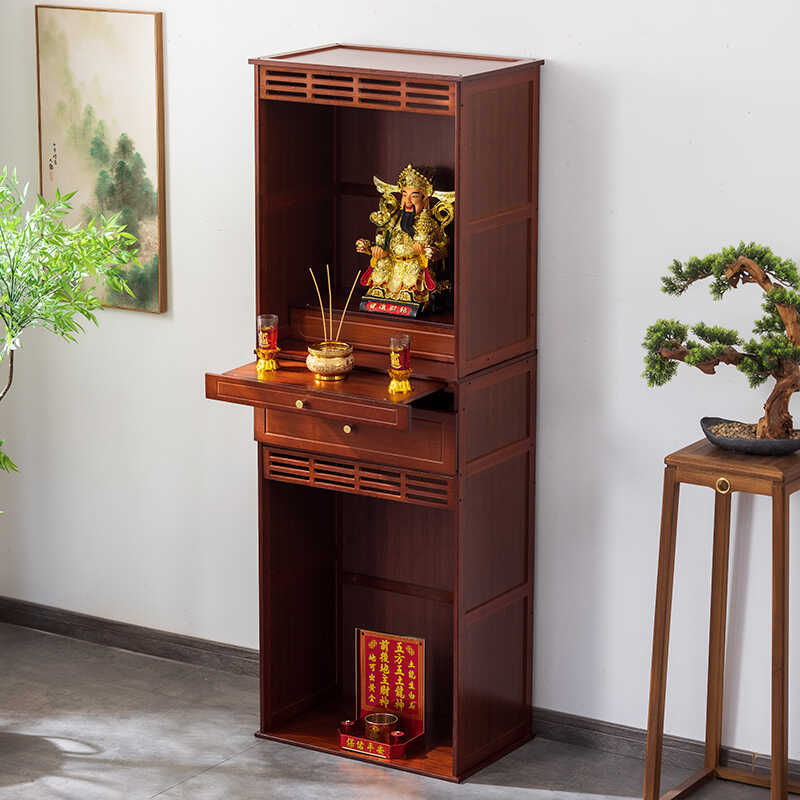Altar Table for Home Use, Shrine Cabinet for Guanyin and Guan Gong