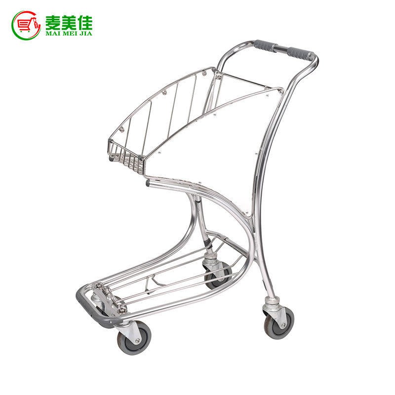 MJ-AAT09批发不锈钢机场手推车 免税店购物车 机场免税店手推车