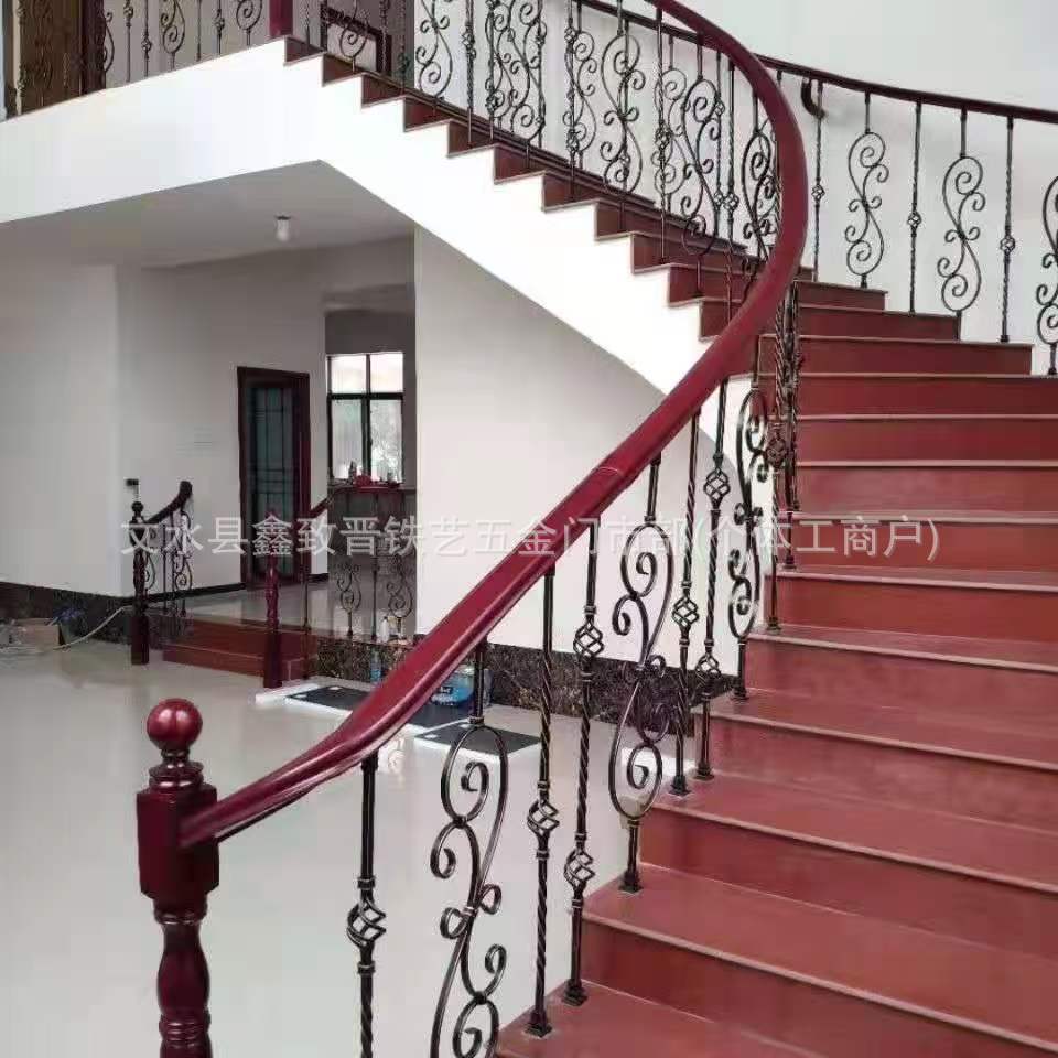 Accesorio Floral de Hierro Forjado para Escalera Modelo 633, Tipo S Soldable y Sólido, para Escalera