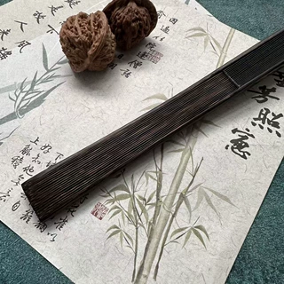 明式燕尾 全料金丝黑棕 95寸18方 文玩折扇 扇子 默认白面不粘