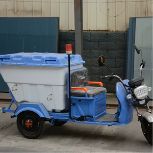 Plastic Bucket Cleaning Truck, Electric Dump Garbage Truck, Sanitation Three-Wheel Cleaning Truck, Electric Garbage Collection Truck