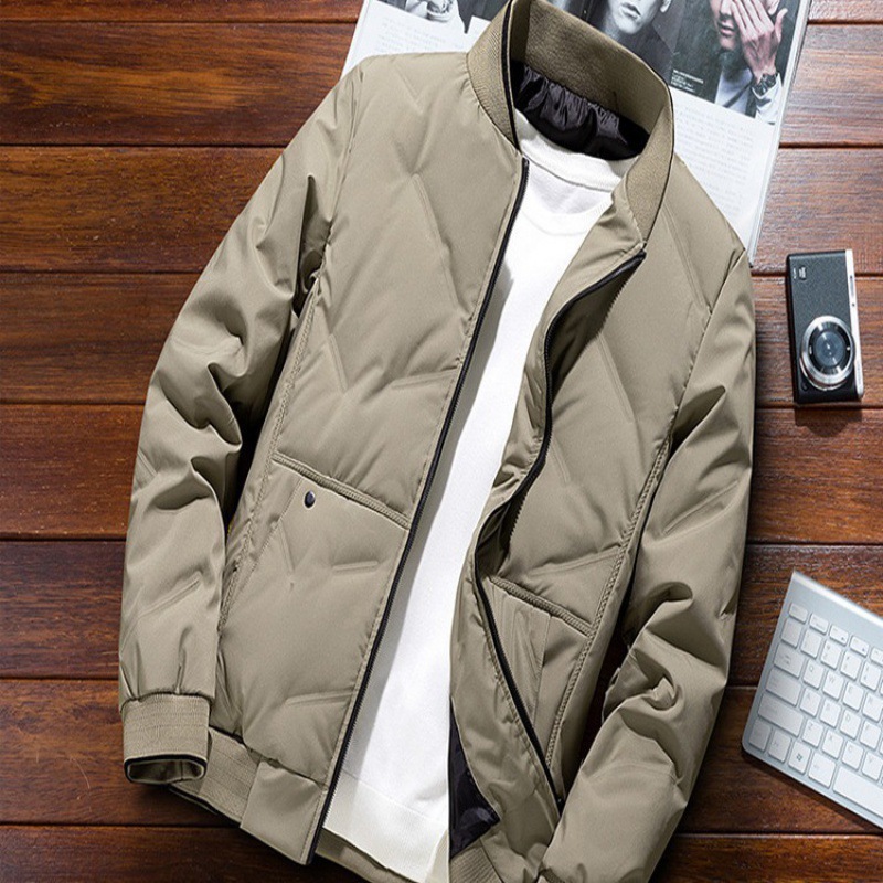 Chaqueta de pluma para hombres de invierno corto engrosado calentamiento chaqueta de beisbol hombre de negocios casual chaqueta chaqueta marca de moda