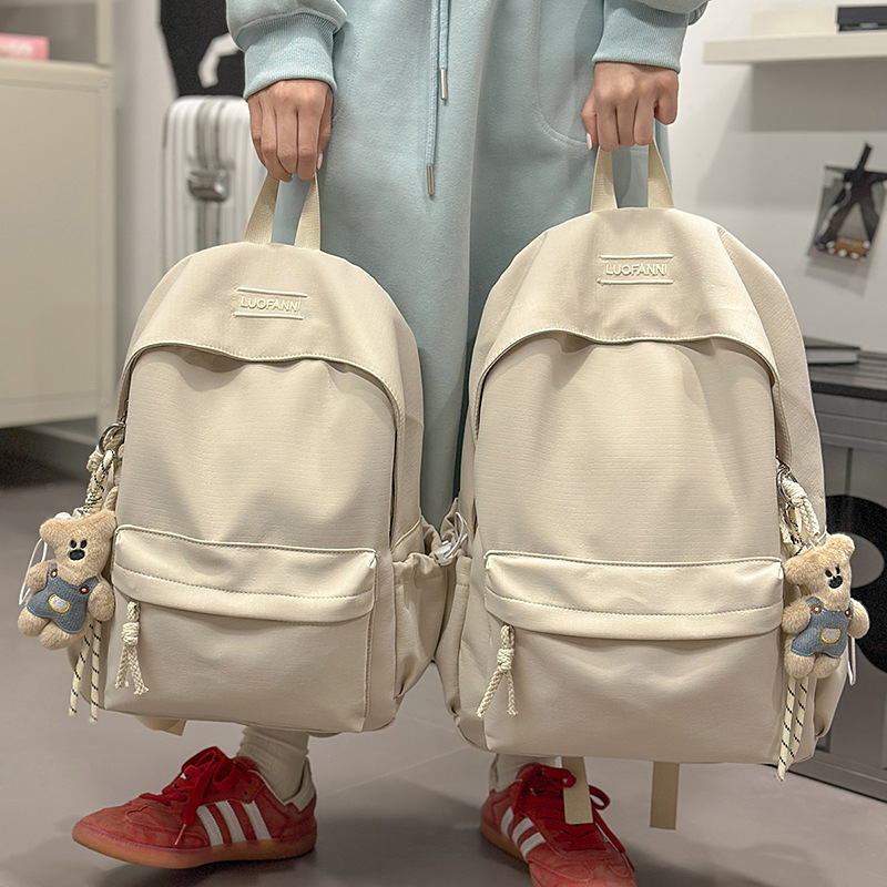 여성 중학생을 위한 캐주얼 대학생 가방, 심플하고 다재다능한 대용량 컴퓨터 여행 배낭, 고등학생 배낭