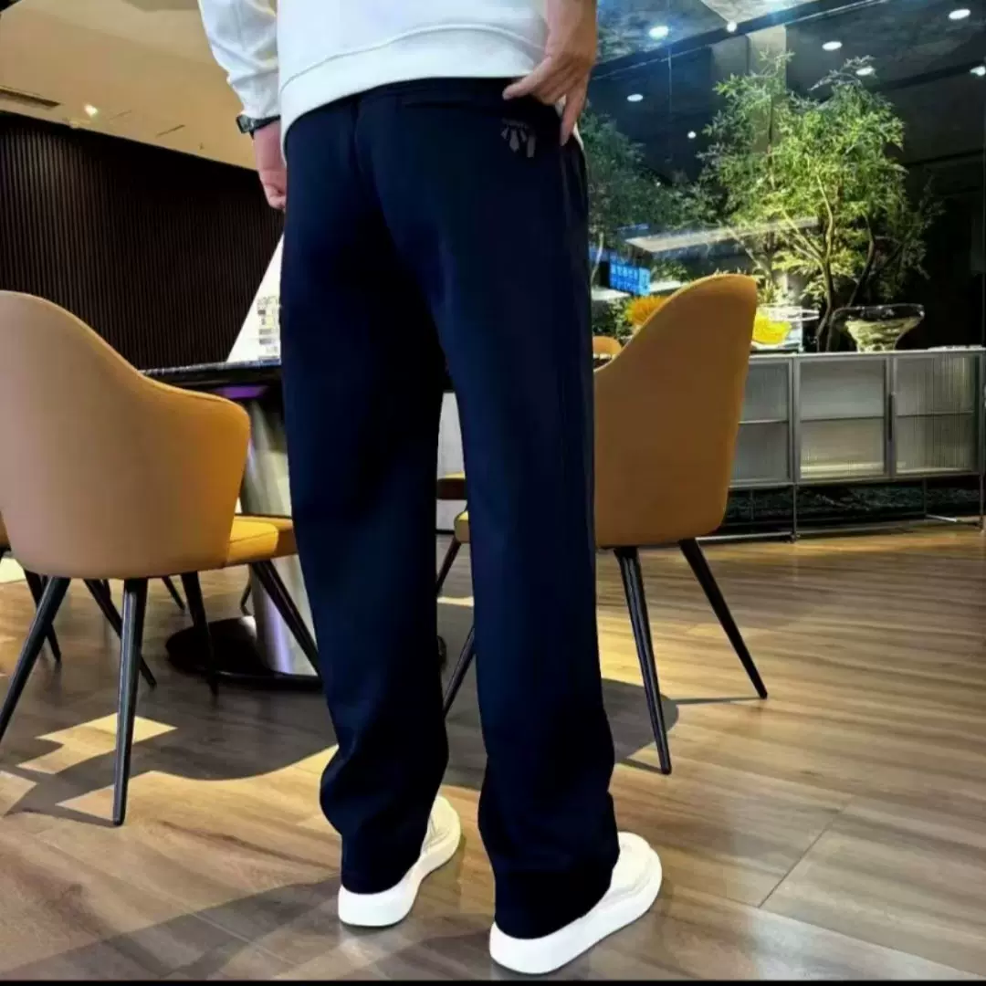 2024秋冬新款休闲裤男士韩版简约高弹力直筒裤柔软舒适阔腿长裤