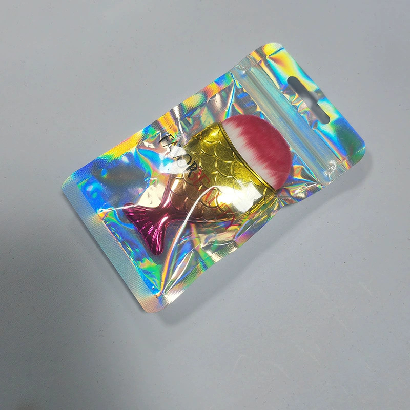 Sirena cepillo de maquillaje de manicura cepillo de polvo cepillo de limpieza cepillo de fondo tipo cola de pez pequeño graduado cepillo de blush herramientas de maquillaje