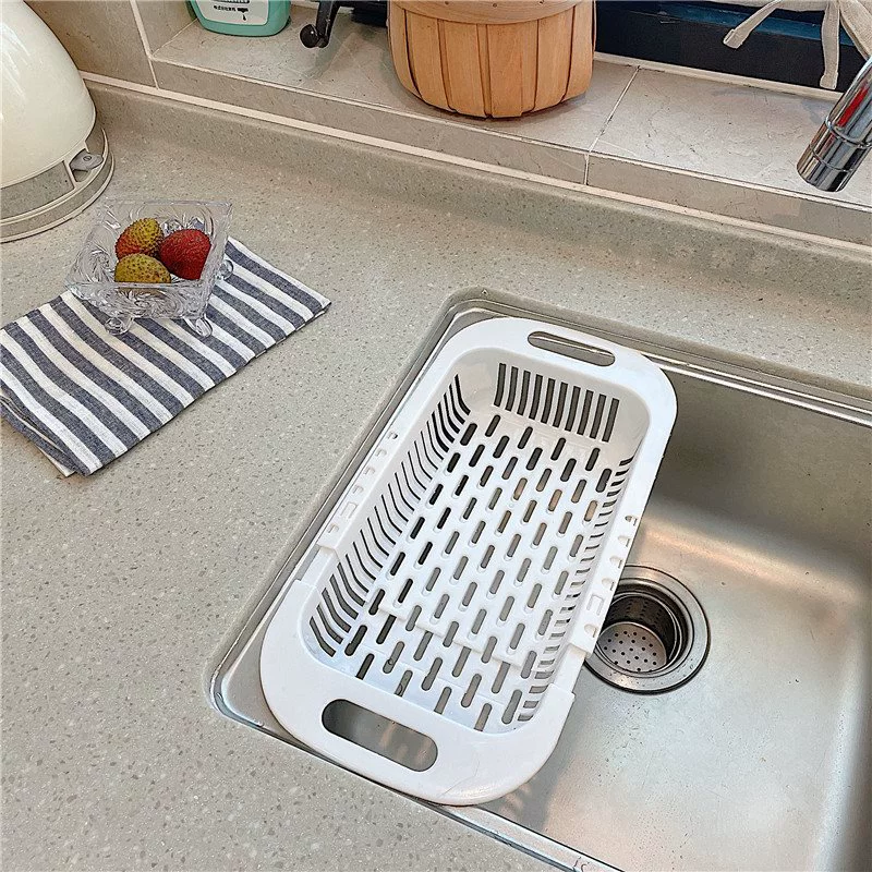 *Beautiful little aunt*Simple kitchen telescopic sink, plastic dishes, drain, tableware, tableware, draining basket