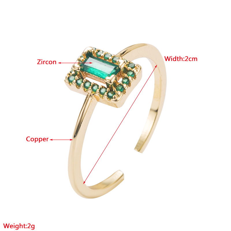 Fashion Geometric Copper Rings Zircon Copper Rings