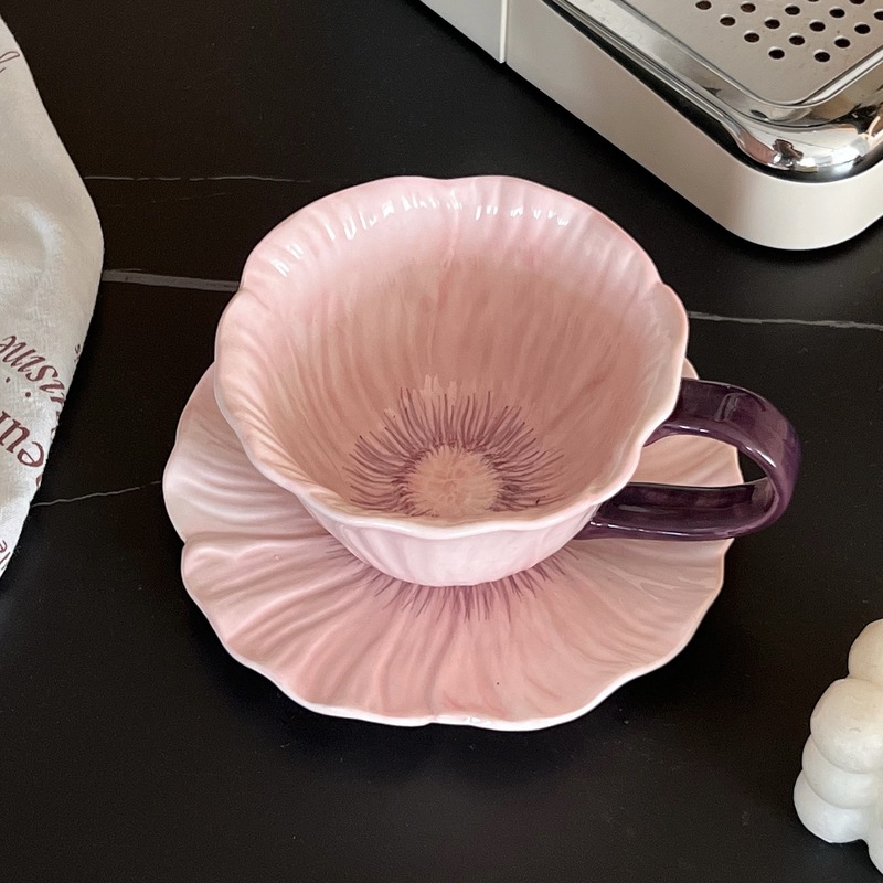 花びらセットセラミック食器インスタイル家庭用ディッシュプレートデザートプレートケーキプレートオフィスアフタヌーンティーカップフラワーボウル|undefined