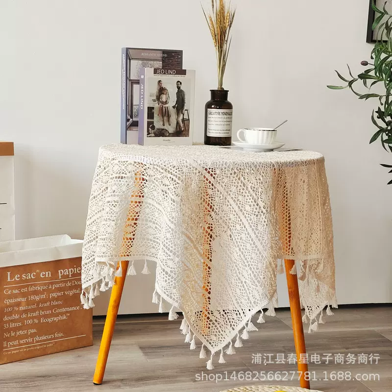 厂家直发复古蕾丝圆形桌布北欧田园台布法式圆桌布批发零售可餐桌