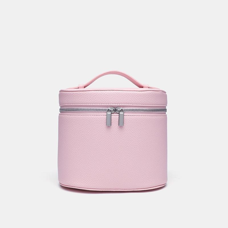 Bolsa de maquillaje portátil de viaje portátil de alto valor de visualización simple de color sólido de dopamina