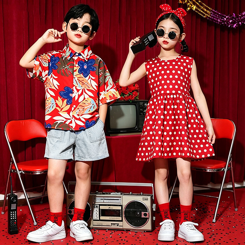 Children's June 1St Performance Costumes, 80S Retro Performance Outfits, 90S Nostalgic Sets, Boys and Girls Hong Kong Style Children's Clothing