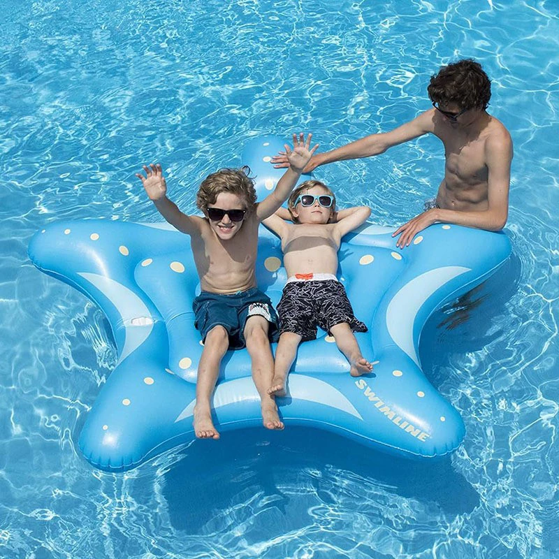 Заводская поставка надувной плавучий взвод синий морской звезды бассейн светящийся игрушка солнечная ночная плавающая кресла