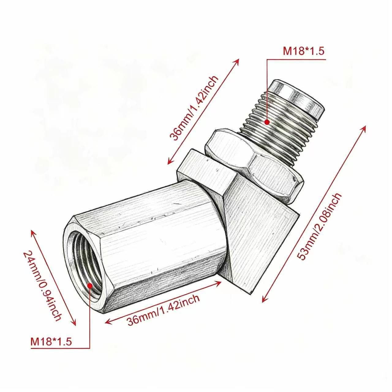 O2 Oxygen Sensor L-Type Extension Adapter Is Suitable for Exhaust Manifold Modification Car Pipe Fittings Connector M18X1.5