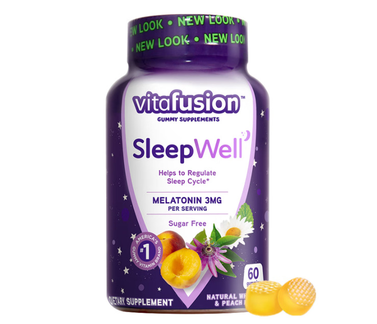 アメリカの原瓶vitafusion sleep wellメラトニンのグミ睡眠糖は60粒の代理で寝ます。