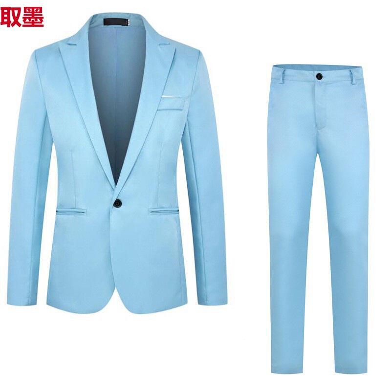 2024 Foreign Trade New Men's Fashion Business Slim-fit Suit suit Amazon Men's Casual Suit Two-piece Set