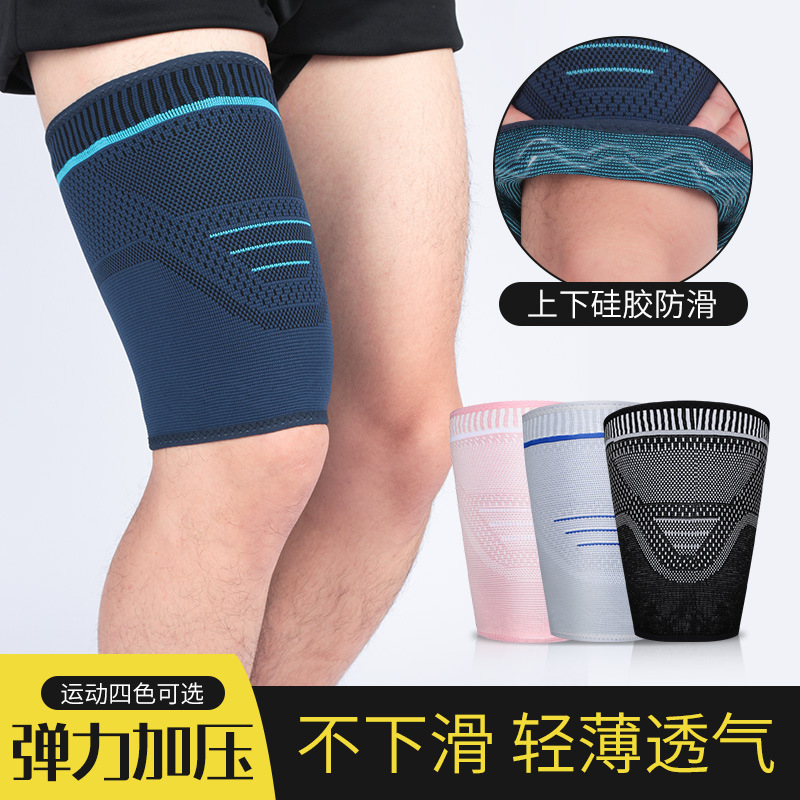 Wholesale Sports Thigh Protection Knitted Compression Leggings for Men and Women Outdoor Running Basketball Muay Thai Equestrian Leggings Protective Gear