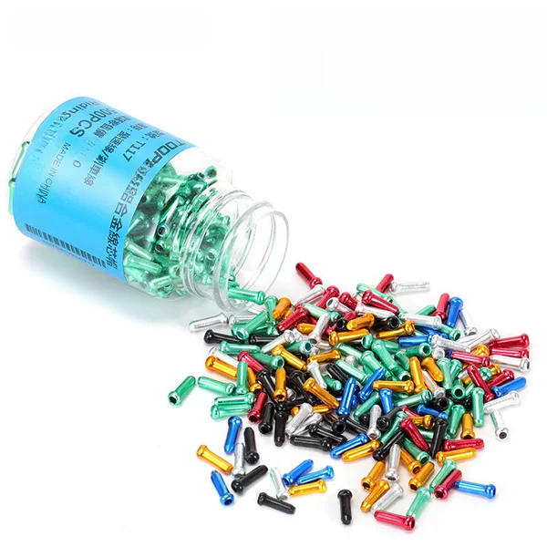 Bicycle line pipeline tail cap inner sleeve variable speed brake line core cap aluminum alloy anode color aluminum tail cap