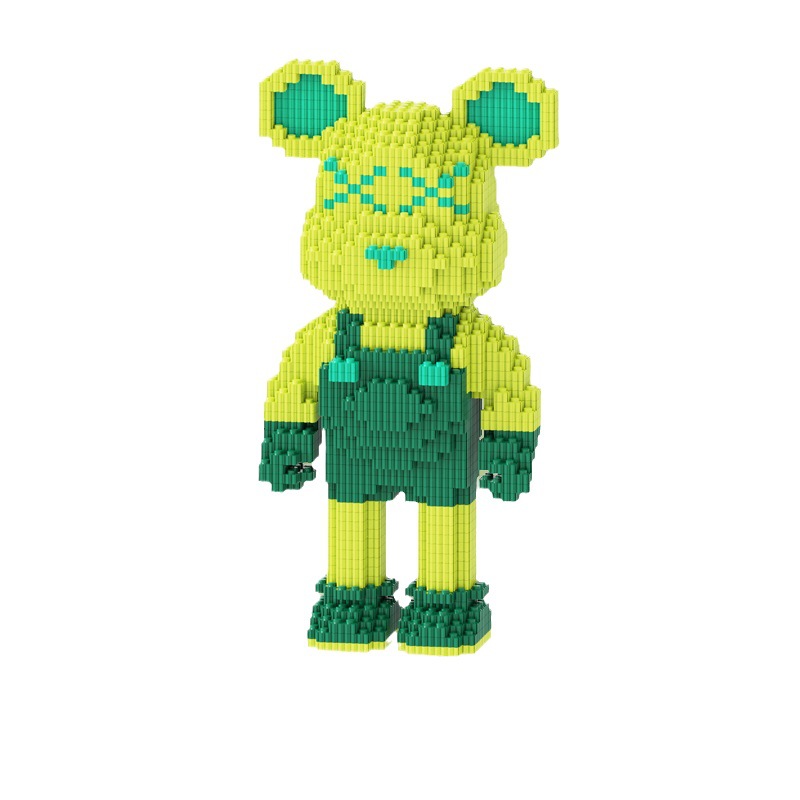 Bloques de construcción de partículas de muñeca al por mayor, bloques de construcción de juguete educativos, oso violento para padres e hijos, compatible con Lego