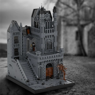 MOC-155744 Модульная уличная готическая архитектура с интерьером из игры 6596 количество частиц