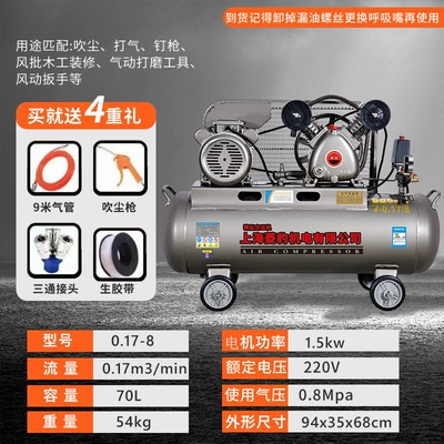 Shanghai Air Compressor Air Compressor High Power Air Pump Industrial Grade 380V Large Air Compressor Air Pump (Hava kompressorları) - 15kw-two-cylinder-00085-04kg-phase-all-series-pure-copper-motor