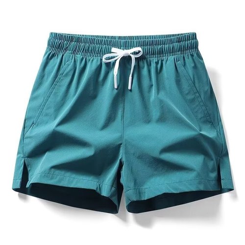 Men's American Thin Ice Silk Sporty Casual Shorts Summer Outdoor Quick Dry Training Running Three-Quarter Beach Shorts