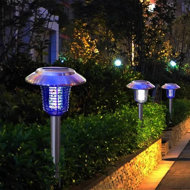 Golden Double Diamond transfronterizo nueva red metálica solar mosquito lámpara insecticida lámpara al aire libre lluvia jardín lámpara de suelo