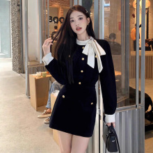 早秋季女装连衣裙御姐小香风法式富家千金套装裙韩剧韩系穿搭裙子