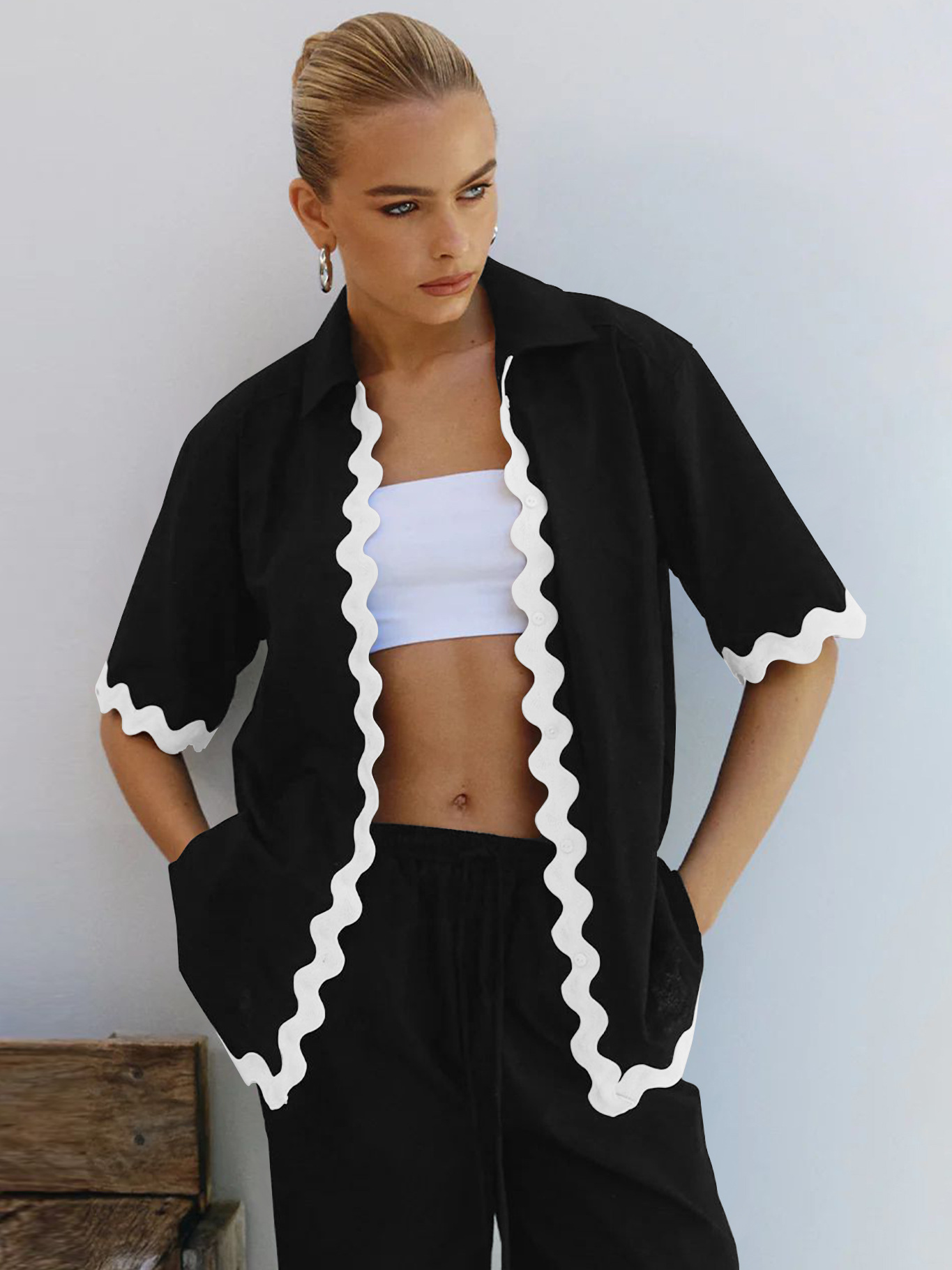 Täglich Frau Lässig Klassischer Stil Einfarbig Viskose Faser Shorts-sets Pyjama Sets display picture 19