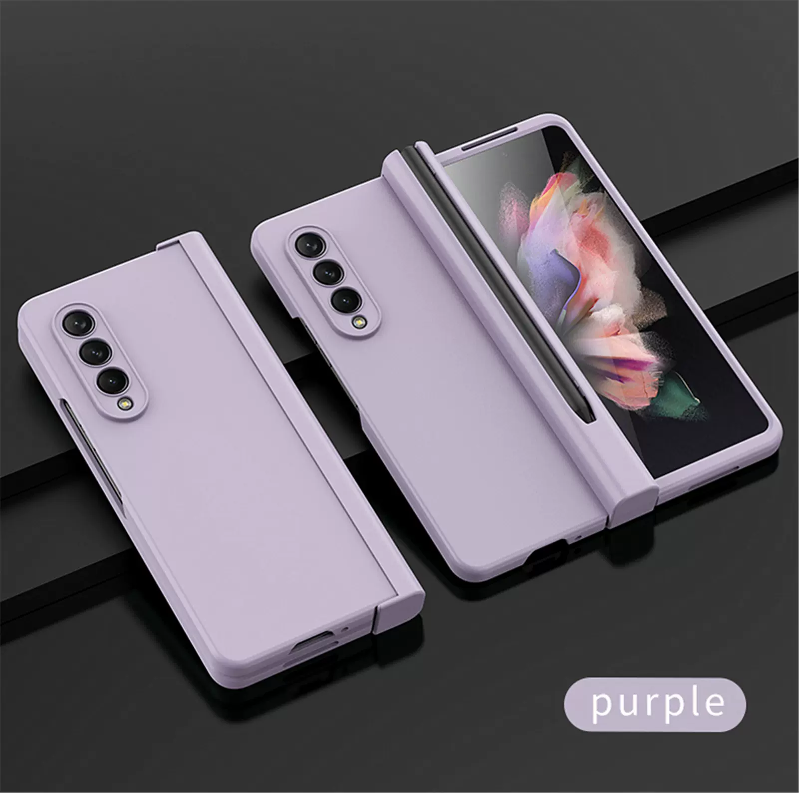 适用三星Z Fold5液态手机壳壳膜一体zfold4带笔槽精孔全包保护套