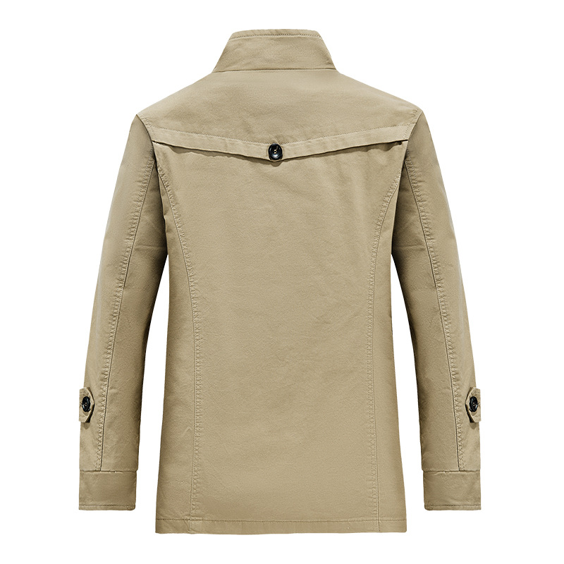 Giacca da uomo primavera e autunno nuova casual grande cotone sottile media lunga larga all'aperto da papà_voghion.com