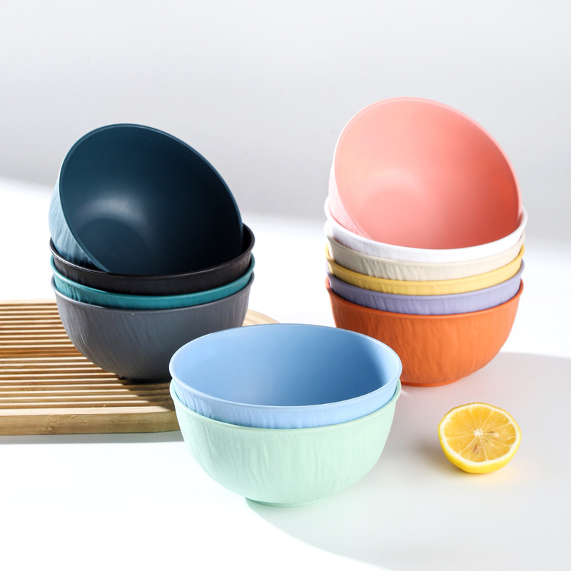 Cross-Border Japanese-Style Stone-Pattern Plastic Bowl for Home Use, Rice and Soup Bowl, 2025 New Model, Restaurant and Cafeteria Set, Small Bowl Special