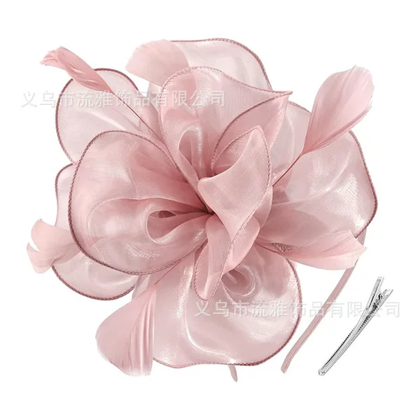 Popular Amazon Feather Headpiece for Women, Party and Banquet Hair Accessory, Elegant Organza Feather Fascinator