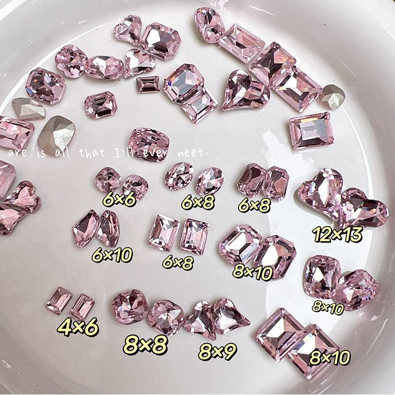 Sakura Pink Nail Art Diamond Wholesale Pointed Bottom Special-Shaped Diamond Super Flash Diamond Popular Pigeon Egg Right Angle Nail Decoration Sakura Pink Nail Art Diamond Wholesale Pointed Bottom Special-Shaped Diamond Super Flash Diamond Popular Pigeon Egg Right Angle Nail Decoration