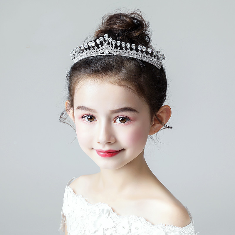 欧美韩式儿童发箍头饰闪钻锆石小皇冠发饰公主生日婚礼演出配饰品