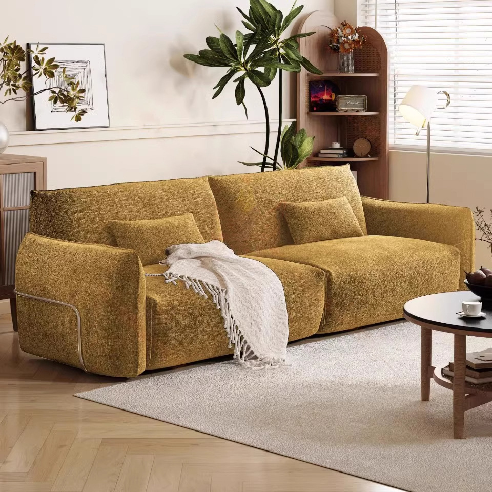 Muebles de diseño de estilo francés retro medieval, Schneider, línea directa, sofá de tela negro alto